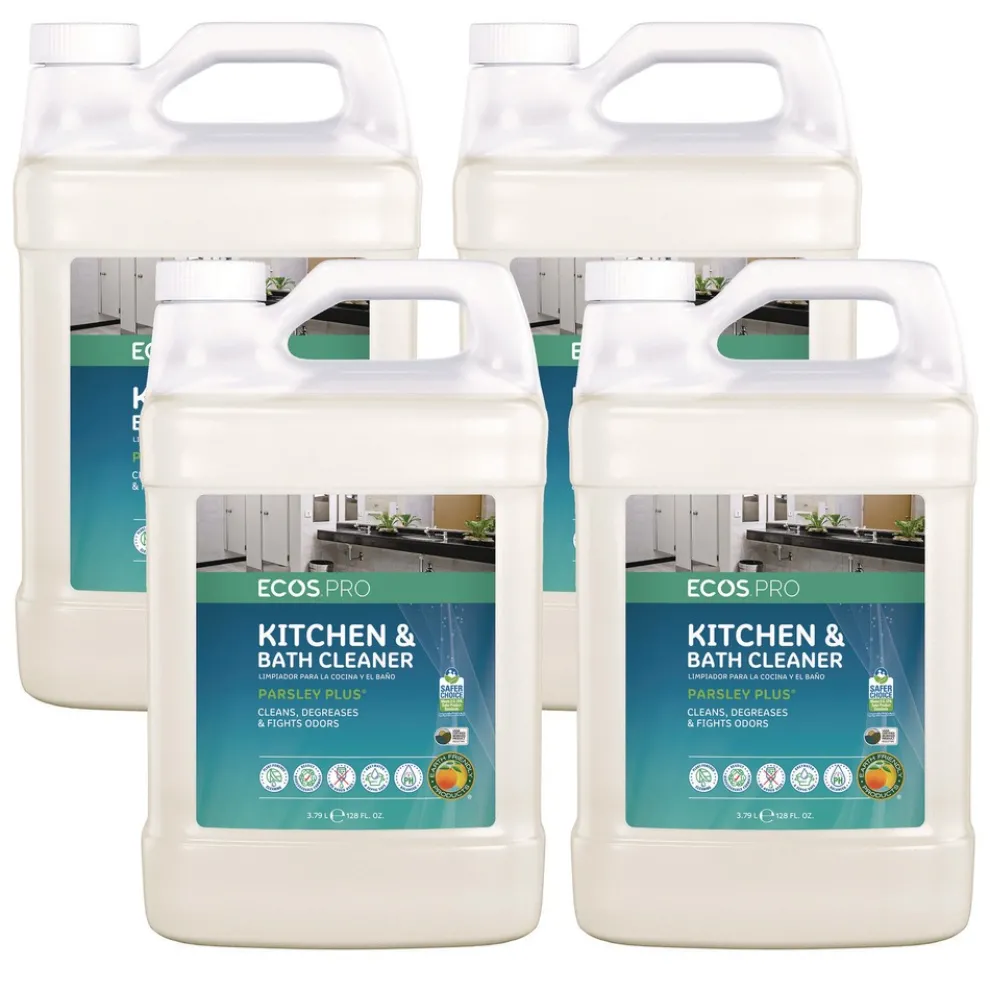 ECOS PRO 1 Gallon Parsley Plus All-Purpose Kitchen and Bathroom Cleaner Bottle - Herbal Scent (4/Carton)