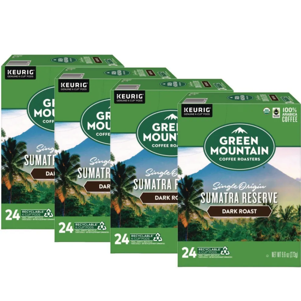 Green Mountain Coffee 5000366637 Fair Trade Coffee K-Cups - Organic Sumatran Extra Bold (96/Carton)