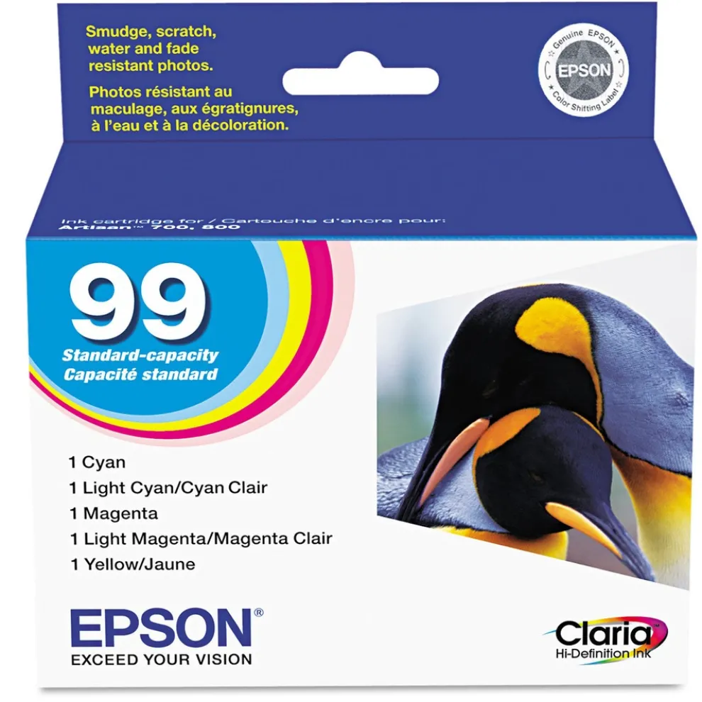 Epson (99) Claria Ink - Cyan/Light Cyan/Light Magenta/Magenta/Yellow (5/Pack)
