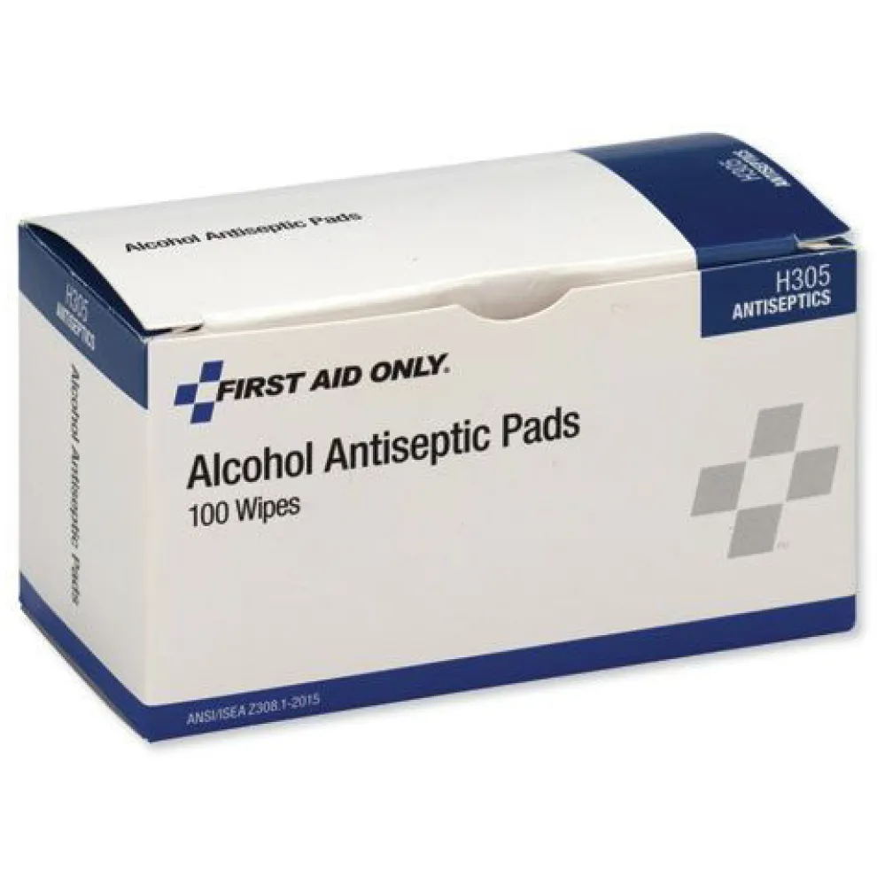 First Aid Only Dispenser Box Alcohol Cleansing Pads (100/Box)