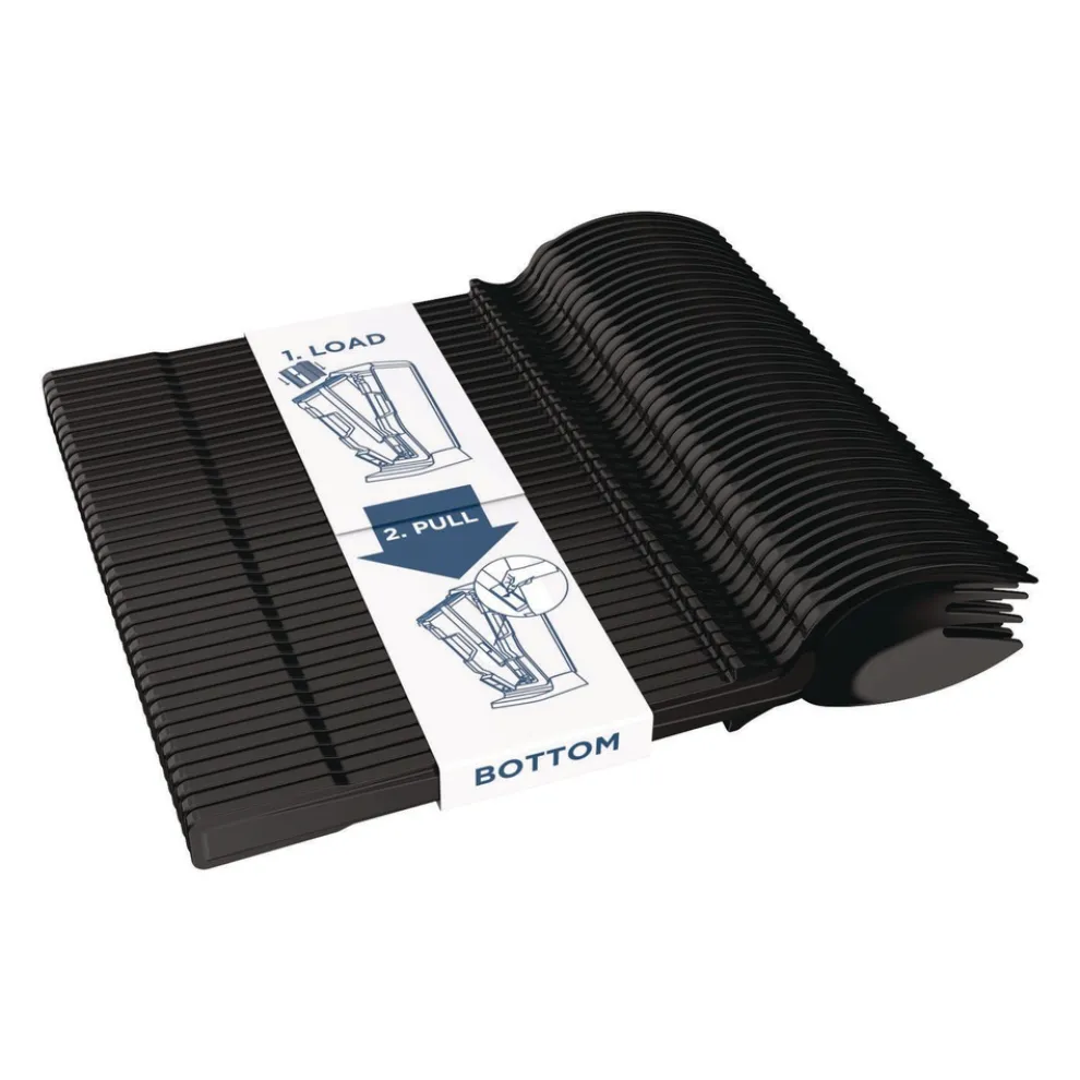 Dixie SmartStock Mediumweight Spork Plastic Tri-Tower Dispensing System Cutlery - Black (960/Carton)