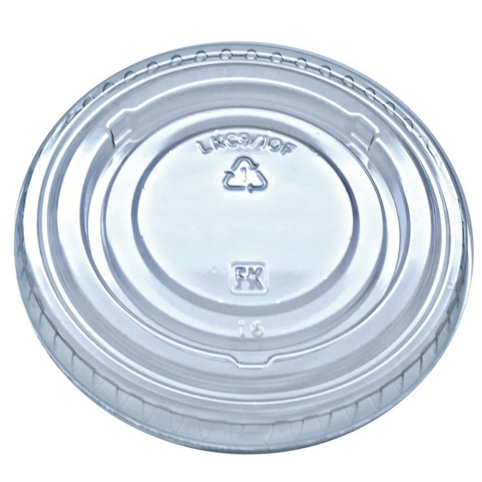 Fabri-Kal Kal-Clear/Nexclear Flat Lid with No Slot Plastic Drink Cup Lids Fits 9 oz. to 10 oz. Cold Cups - Clear (2500/Carton)