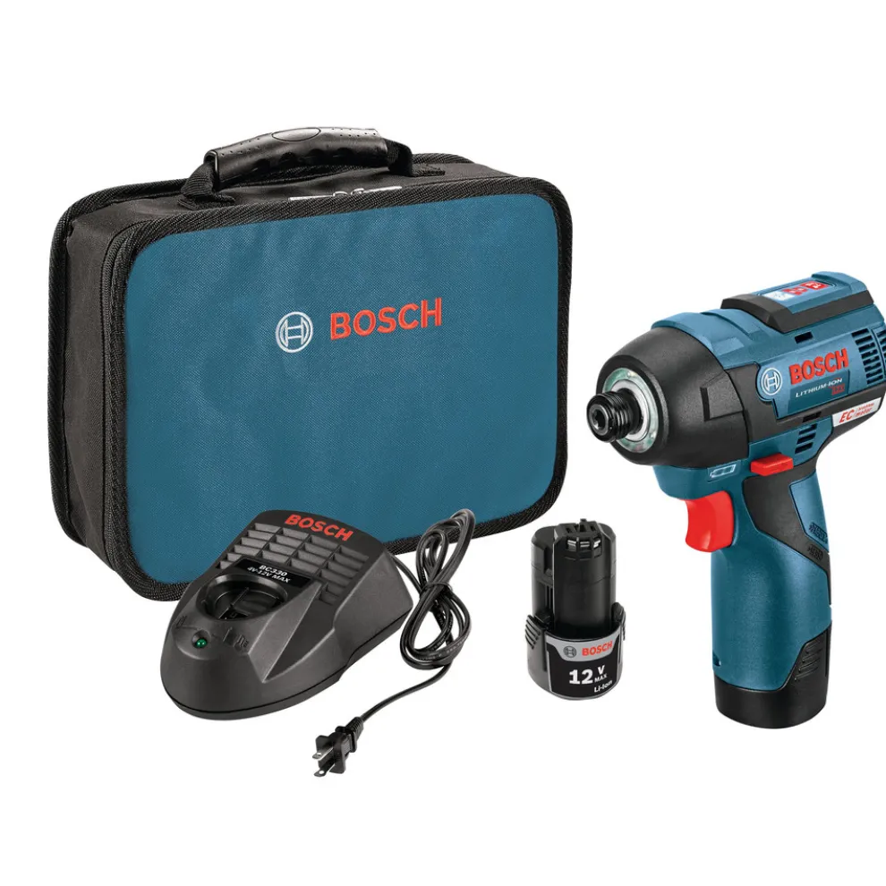 Factory Reconditioned Bosch 12V MAX Lithium-Ion EC Brushless 1/4 in. Cordless Hex Impact Driver Kit (2 Ah)
