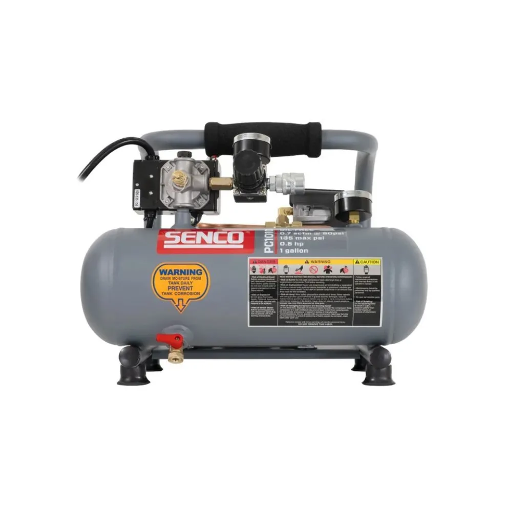 Factory Reconditioned SENCO PC1010 1/2 HP 1 Gallon Oil-Free Hand Carry Compressor