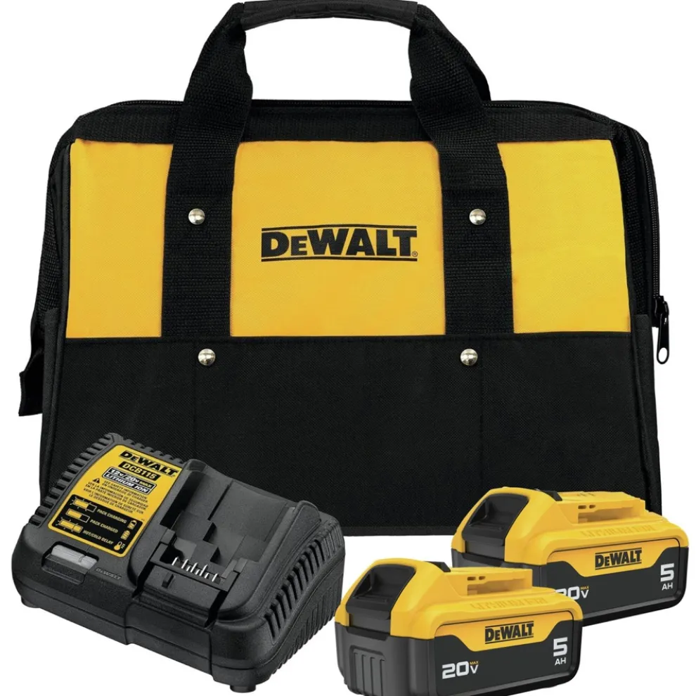 Factory Reconditioned Dewalt 20V MAX 5 Ah Lithium-Ion Batteries and 12V MAX - 20V MAX Charger Starter Kit
