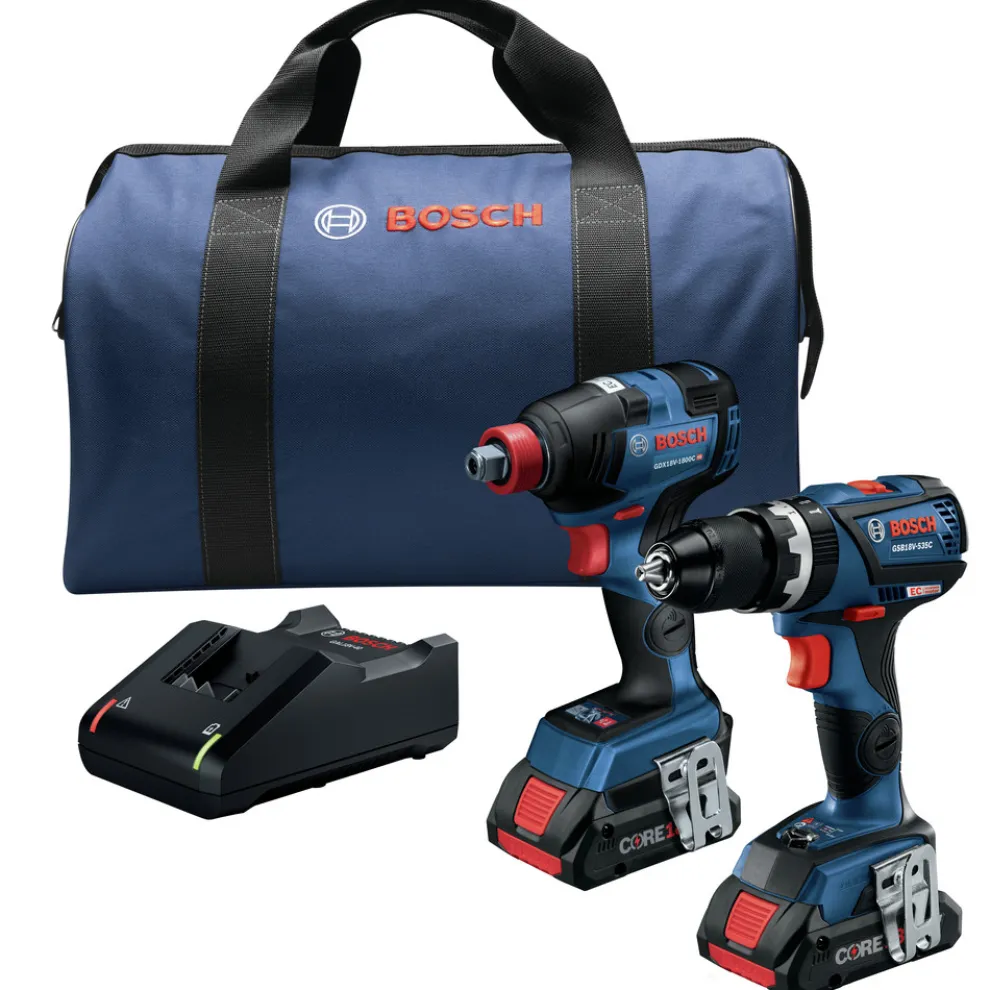 Factory Reconditioned Bosch 18V Lithium-Ion Brushless Freak 1/4 in. and 1/2 in. 2-in-1 Bit/Socket Impact Driver / 1/2 in. Hammer Drill Driver Combo Kit (4 Ah)