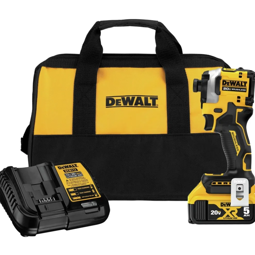 Factory Reconditioned Dewalt 20V MAX ATOMIC Brushless 3-Speed Lithium-Ion 1/4 in. Cordless Impact Driver Kit (5 Ah)