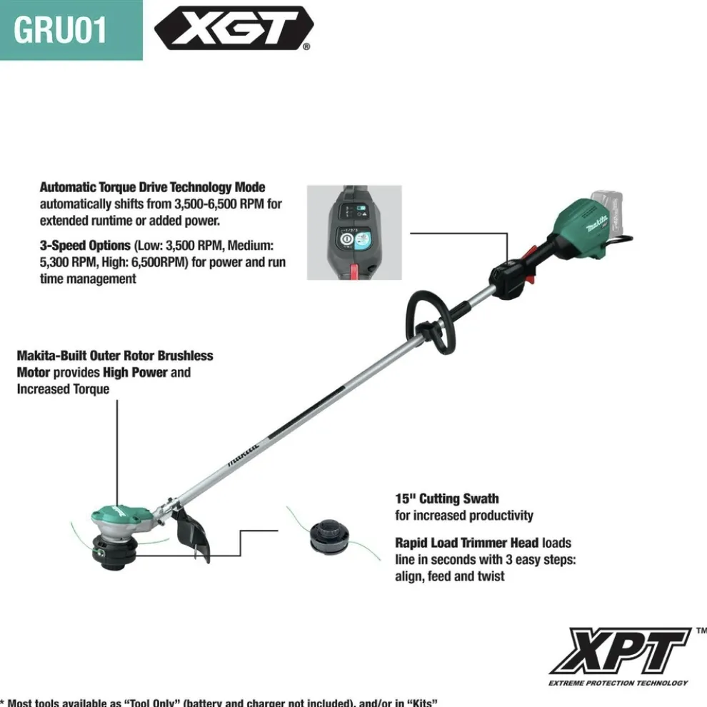 Factory Reconditioned Makita 40V max XGT Lithium-Ion Brushless 15 in. Cordless String Trimmer Kit (4 Ah)