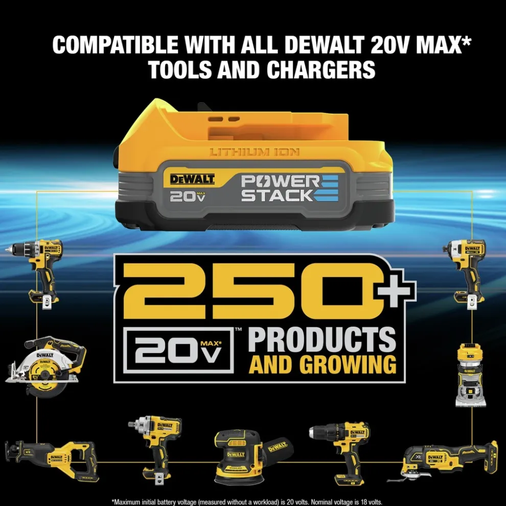 Factory Reconditioned Dewalt 20V MAX POWERSTACK 1.7 Ah Compact Lithium-Ion Battery
