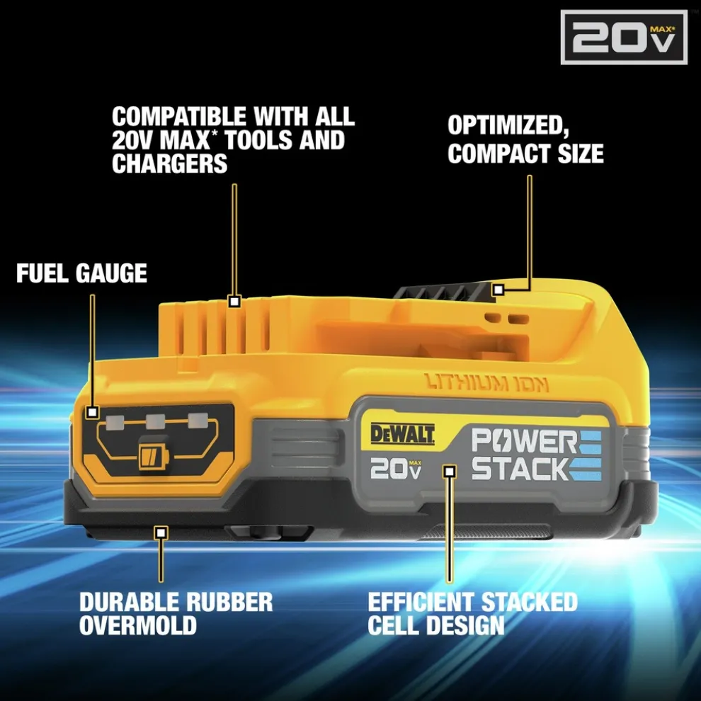 Factory Reconditioned Dewalt 20V MAX POWERSTACK 1.7 Ah Compact Lithium-Ion Battery