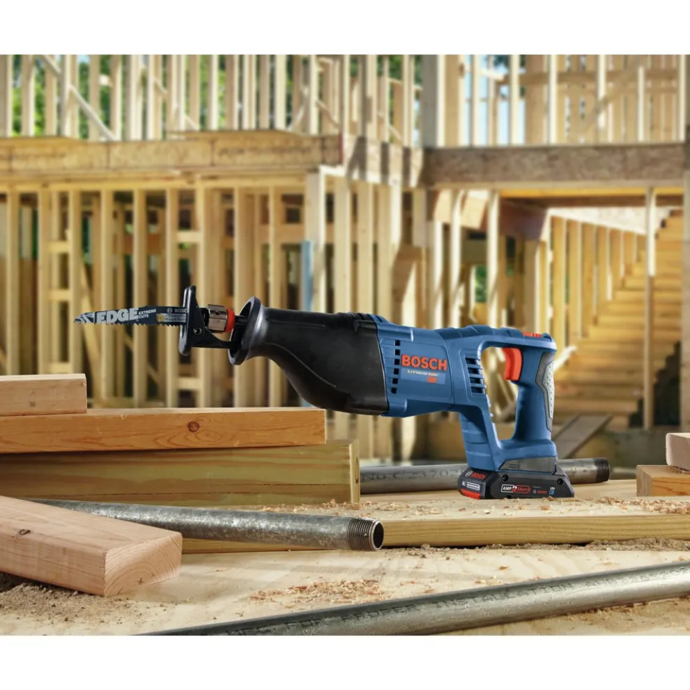 Factory Reconditioned Bosch 18V Lithium-Ion 1-1/8 in. Cordless D-Handle Reciprocating Saw Kit (4 Ah)