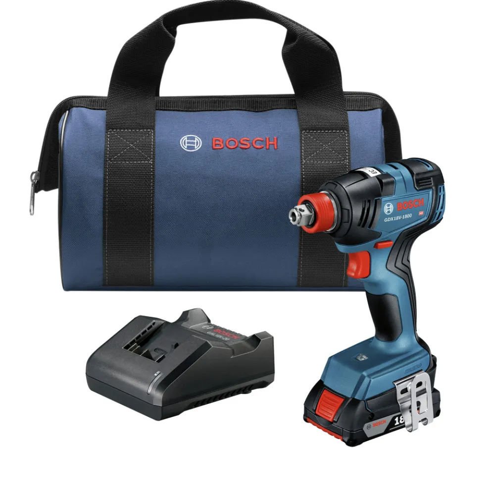 Factory Reconditioned Bosch 18V EC Brushless Lithium-Ion 1/4 in. and 1/2 in. Cordless 2-in-1 Bit/Socket Impact Driver Kit (2 Ah)