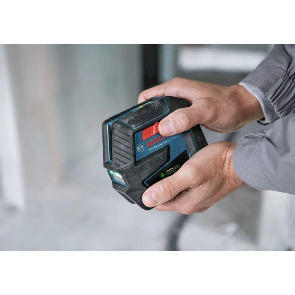 Factory Reconditioned Bosch Green-Beam Self-Leveling Cross-Line Laser with Plumb Points