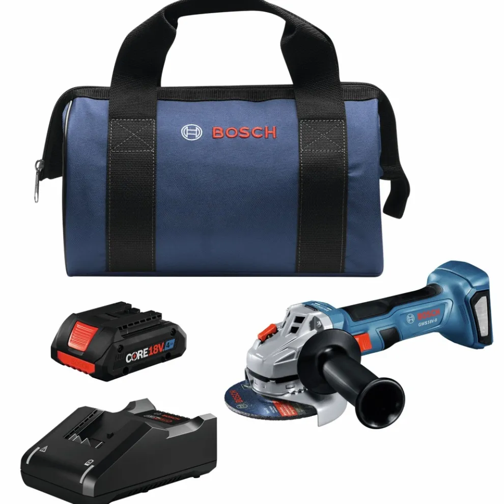 Factory Reconditioned Bosch 18V Brushless Lithium-Ion 4-1/2 in. Cordless Angle Grinder Kit (4 Ah)