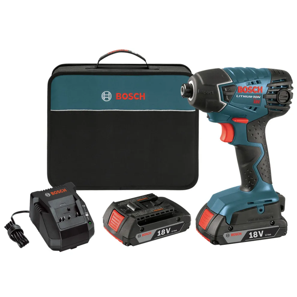 Factory Reconditioned Bosch 18V Lithium-Ion 1/4 in. Impact Driver with SlimPack Batteries
