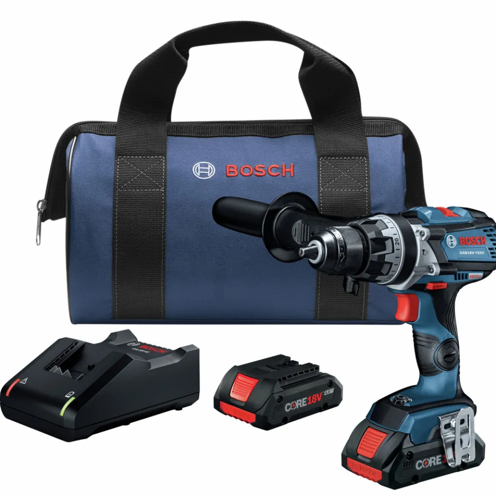Factory Reconditioned Bosch 18V Brute Tough Connected-Ready EC Brushless Lithium-Ion 1/2 in. Cordless Hammer Drill Driver Kit with 2 Batteries (4 Ah)