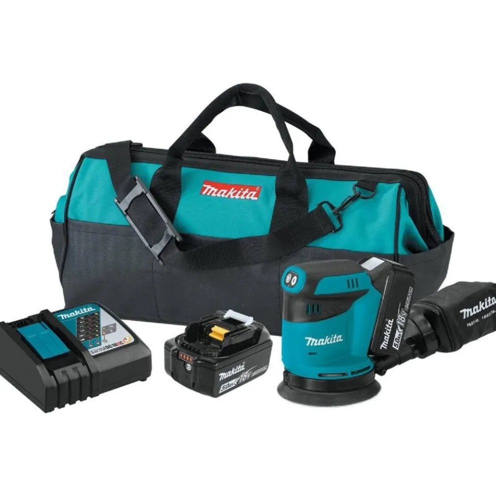 Factory Reconditioned Makita 18V LXT Lithium-Ion 5 in. Cordless Random Orbit Sander Kit (3 Ah)