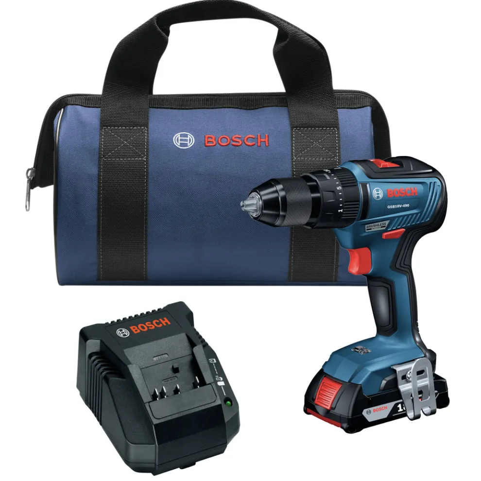 Factory Reconditioned Bosch 18V EC Brushless Lithium-Ion 1/2 in. Cordless Hammer Drill Driver Kit (2 Ah)