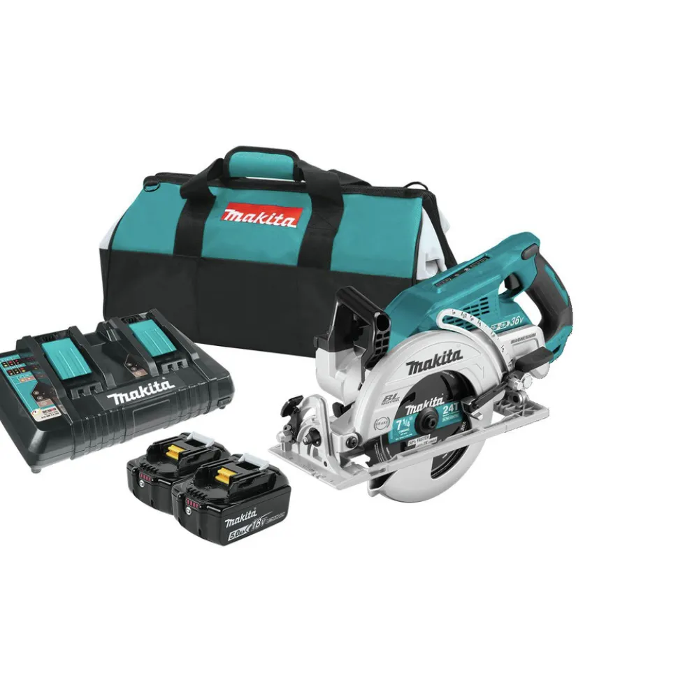 Factory Reconditioned Makita XSR01PT-R 18V X2 LXT (36V) Brushless Cordless Rear Handle 7-1/4 in. Circular Saw Kit (5 Ah)
