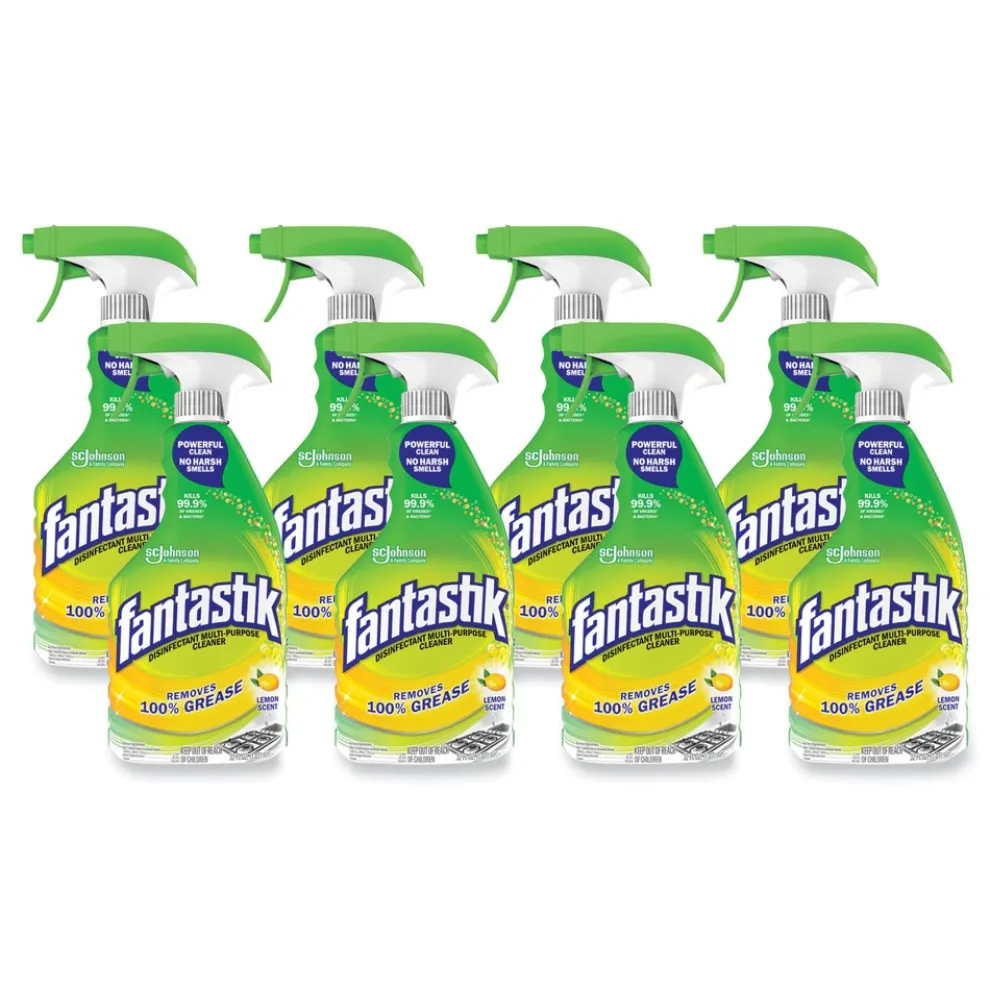 Fantastik 32 oz. Spray Bottle Disinfectant Multi-Purpose Cleaner - Lemon Scent (8/Carton)