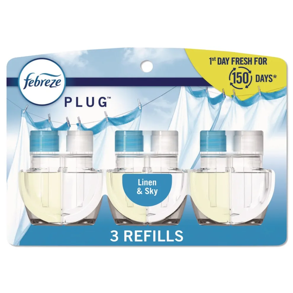 Febreze 2.63 oz. PLUG Air Freshener Refills - Linen and Sky (6 Packs/Carton)