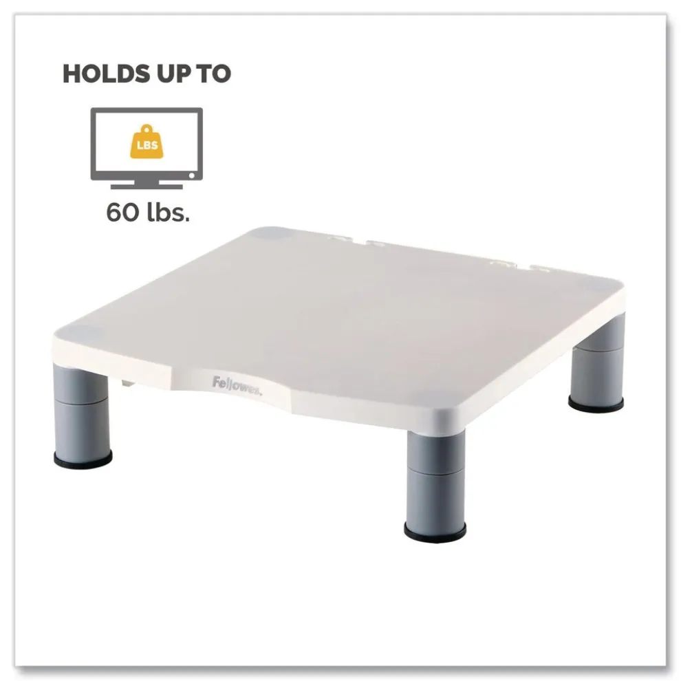 Fellowes Mfg Co. 13.38 in. x 13.63 in. x 2 in. to 4 in. 60 lbs. Standard Monitor Riser for 21 in. Monitors - Platinum/Graphite