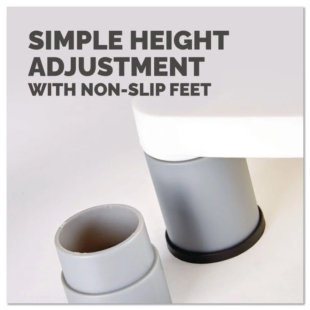 Fellowes Mfg Co. 13.38 in. x 13.63 in. x 2 in. to 4 in. 60 lbs. Standard Monitor Riser for 21 in. Monitors - Platinum/Graphite