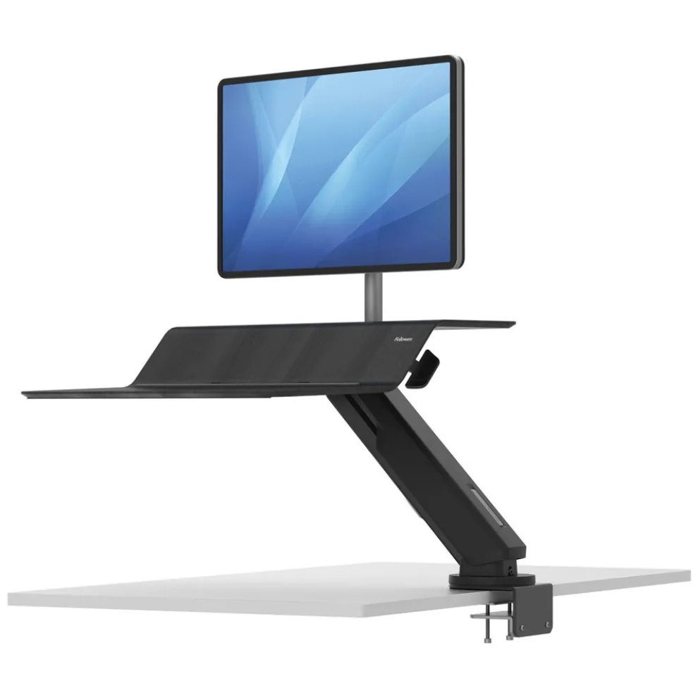 Fellowes Mfg Co. Lotus RT 48 in. x 30 in. x 42.2 in. - 49.2 in. Sit-Stand Workstation - Black