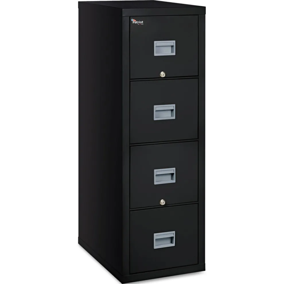 FireKing Patriot by FireKing 17.75 in. x 25 in. x 52.75 in. Insulated Fire File with 4 Legal/Letter Drawers - Black