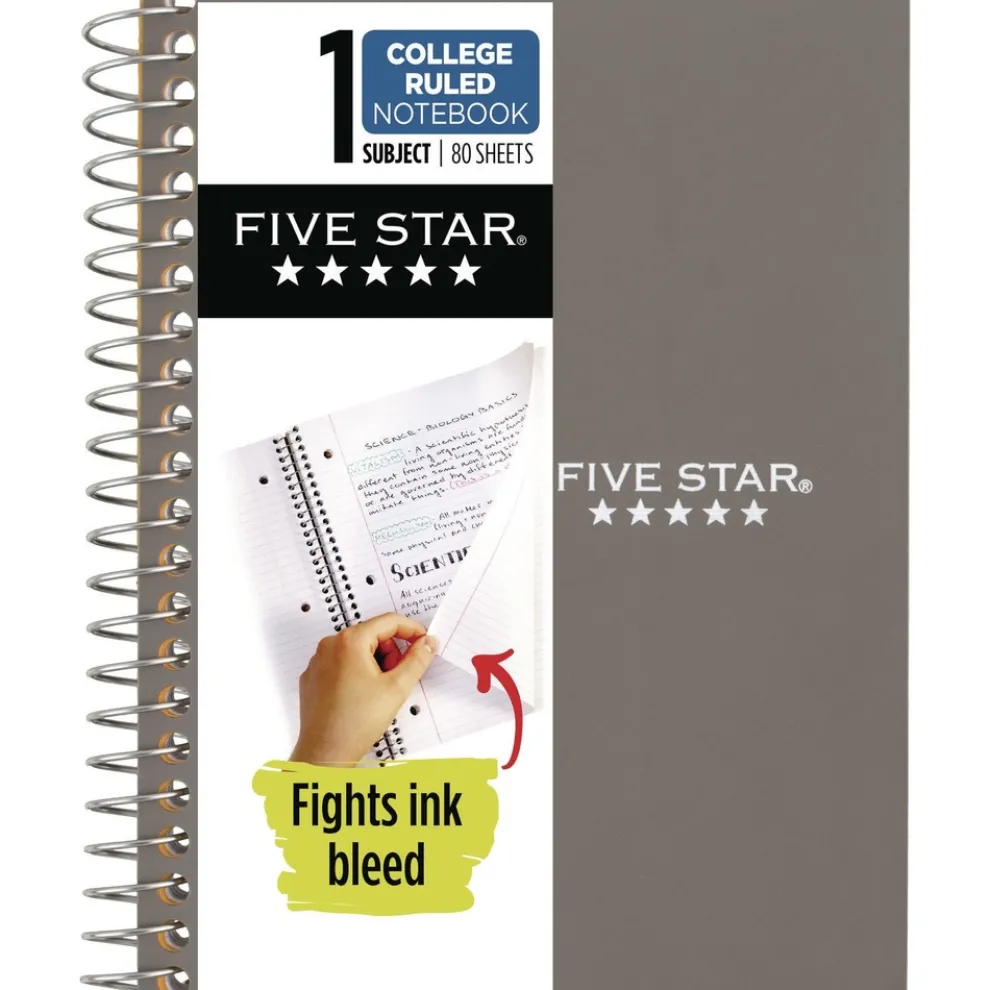 Five Star 7 x 5.5 Sheets (80) Wirebound Notebook - Randomly Assorted Cover Color