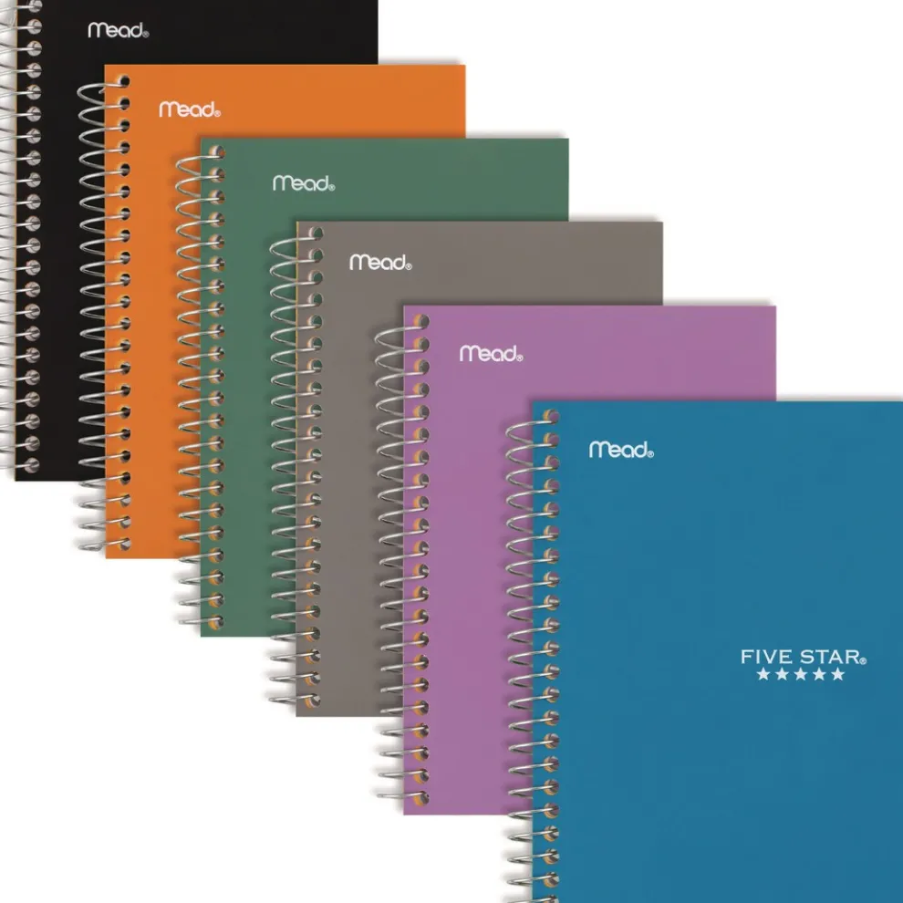 Five Star 9.5 x 7.25 Sheets (150) Medium/College Rule Wirebound Notebook - Randomly Assorted Cover Color