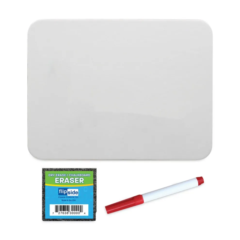 Flipside 12 in. x 9 in. Dry Erase Board Set - White Surface (12/Pack)