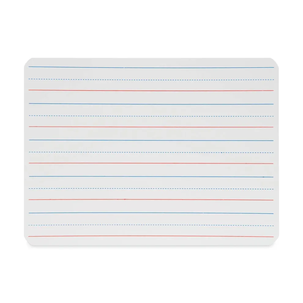 Flipside 12 in. x 9 in. Magnetic 2-Sided Red/Blue Ruled Dry Erase Board - White Surface (12/Pack)