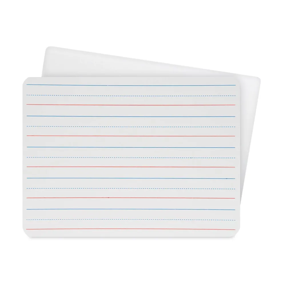 Flipside 12 in. x 9 in. 2-Sided Red/Blue Ruled Dry Erase Board - White Surface (24/Pack)