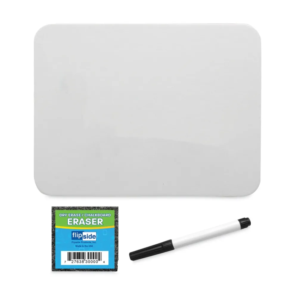 Flipside 12 in. x 9 in. Magnetic Dry Erase Board Set - White Surface (12/Pack)