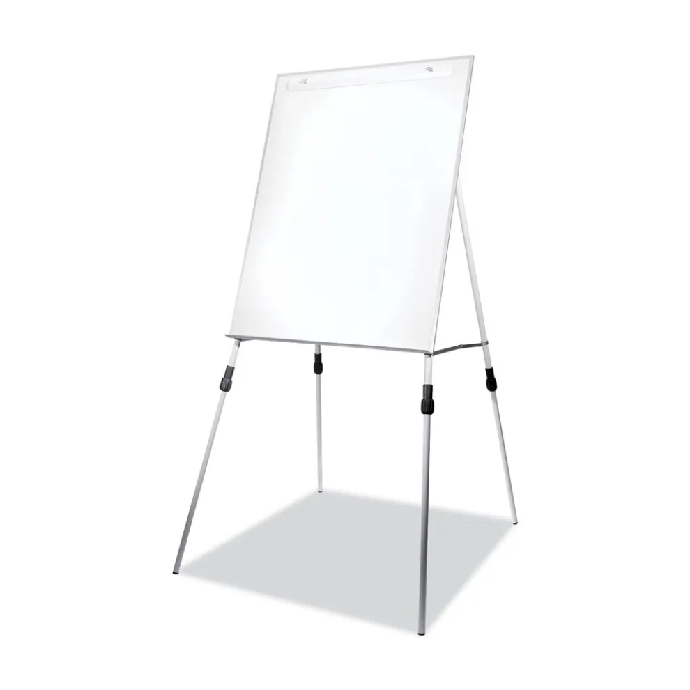 Flipside 27.5 in. x 32 in. Adjustable Dry Erase Board - White Surface, Satin Aluminum Frame