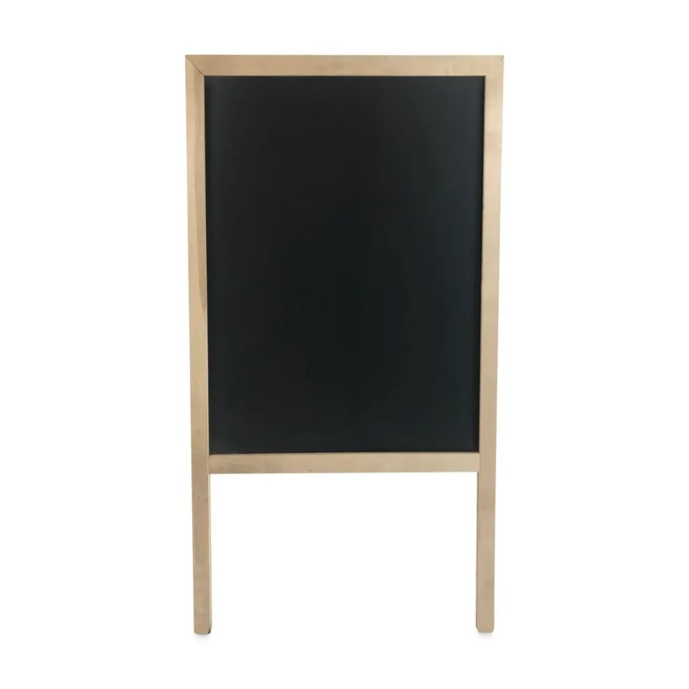 Flipside 25 in. x 24 in. x 48.5 in. Black Chalkboard Marquee Sign - Black, Natural Wood Frame