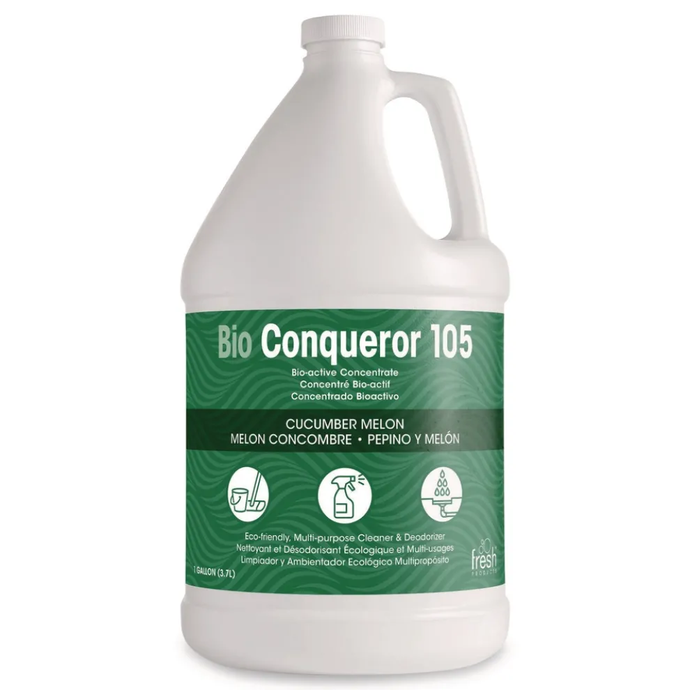 Fresh Products 1 gal. Bio Conqueror 105 Enzymatic Odor Counteractant Concentrate - Cucumber Melon (4/Carton)