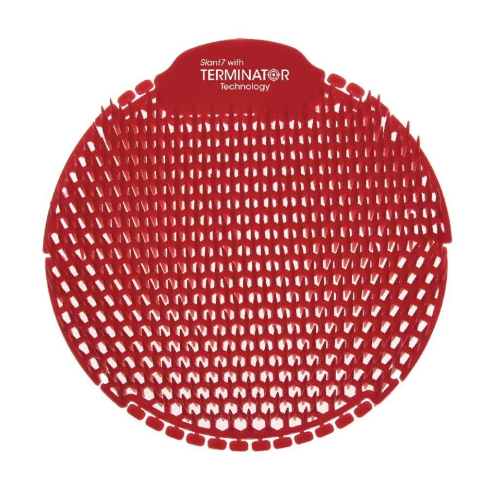 Fresh Products S7-F-005I030M-82-AAA10-00 Slant7 with Terminator Urinal Screen - Forest Scent, Red (30/Carton)