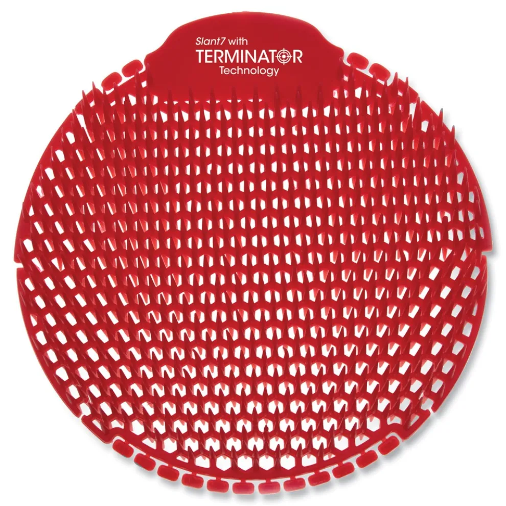 Fresh Products S7-F-005I030M-82-AAA10-00 Slant7 with Terminator Urinal Screen - Forest Scent, Red (5/Box)