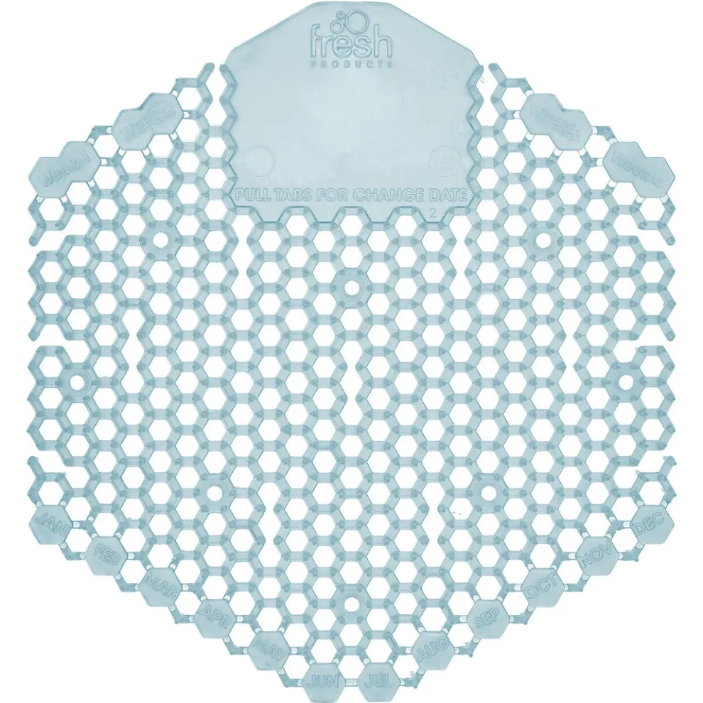 Fresh Products 3WDS-F-010I060M-08 Wave 3D Urinal Deodorizer Screen - Ocean Mist Scent, Blue (10/Box)