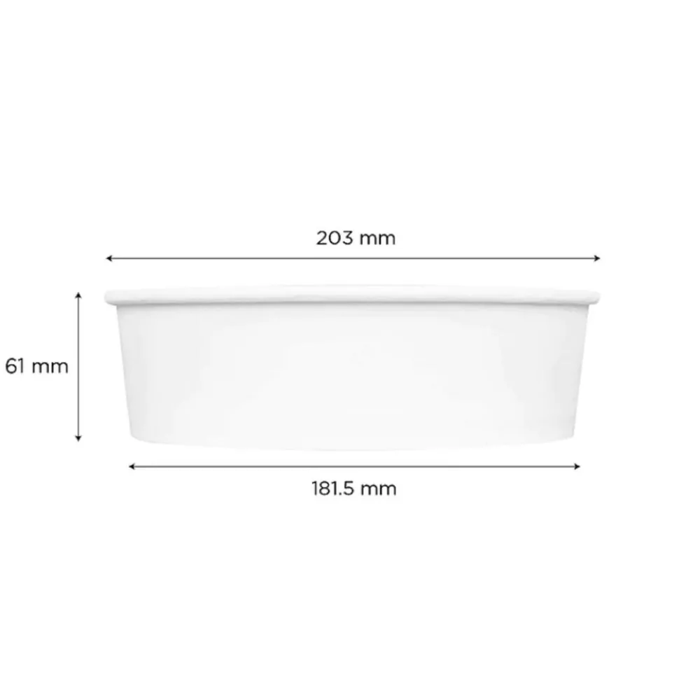 Karat 7.99 in. x 2.4 in. 48 oz. Paper Food Bucket - White (270/Carton)