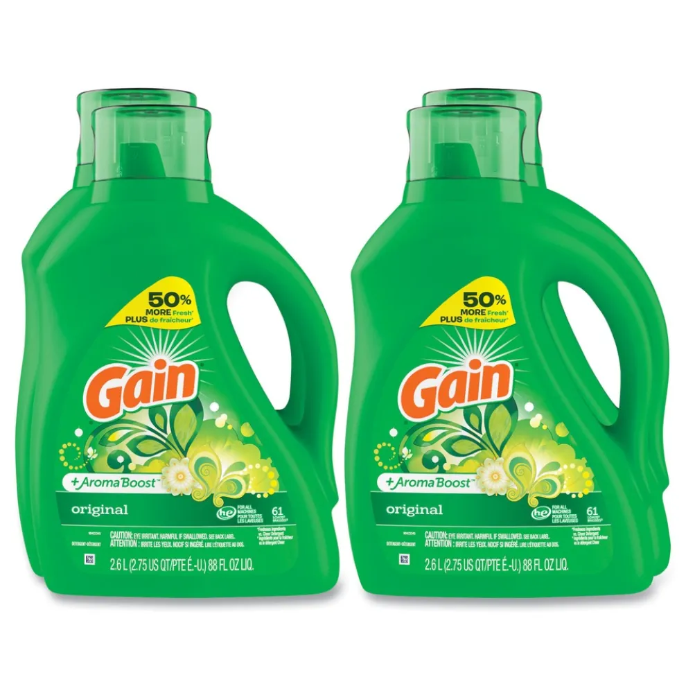 Gain 88 oz. Pour Bottle Liquid Laundry Detergent - Gain Original Scent (4/Carton)