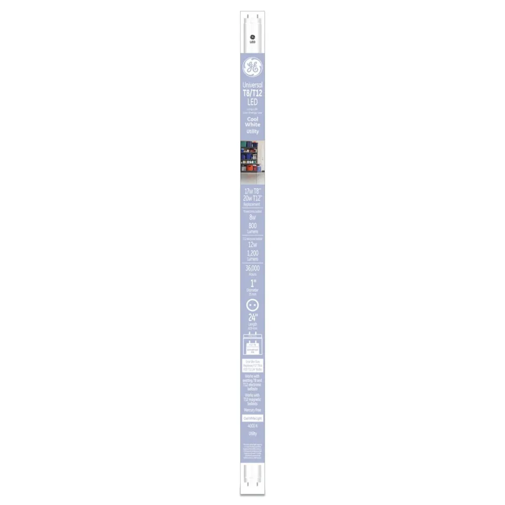 GE 24 in. 8 W T8 LED Tube - Cool White (6/Carton)