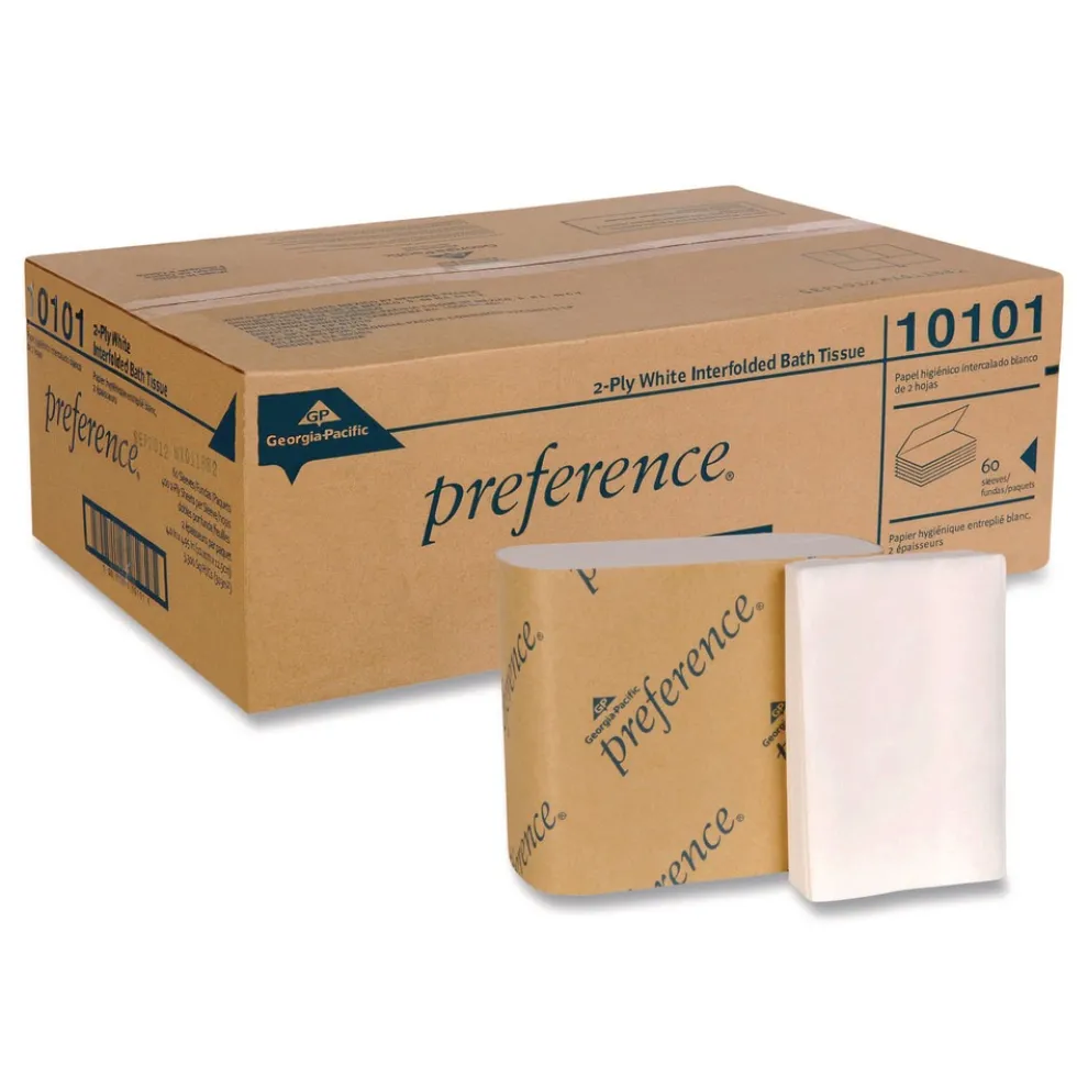 Georgia Pacific Professional Singlefold Septic Safe 1 Ply Interfolded Bathroom Tissues - White (24000/Carton)