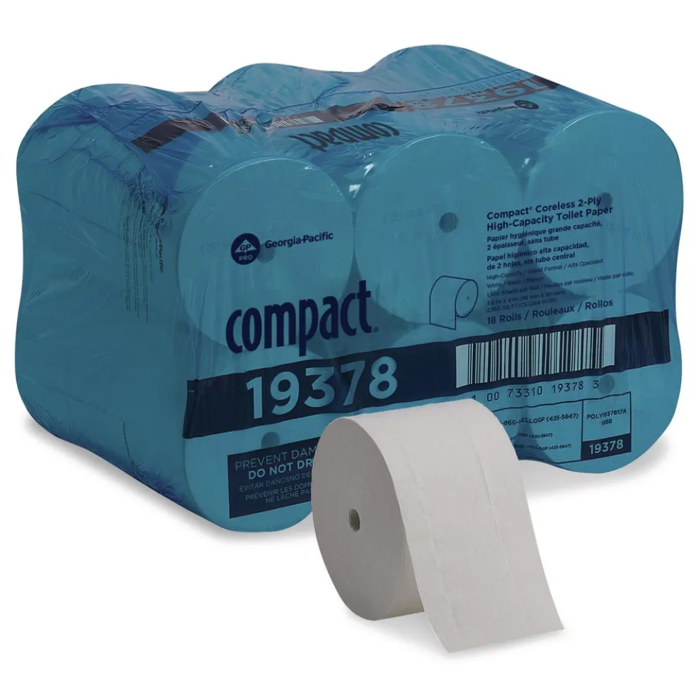 Georgia Pacific Professional Coreless Septic-Safe 2-Ply Bath Tissue - White (1500 Sheets/Roll, 18 Rolls/Carton)