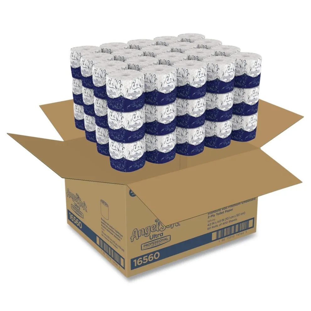 Georgia Pacific Professional 2-Ply Angel Soft Ultra Septic Safe Premium Bathroom Tissue - White (400 Sheets/Roll, 60/Carton)
