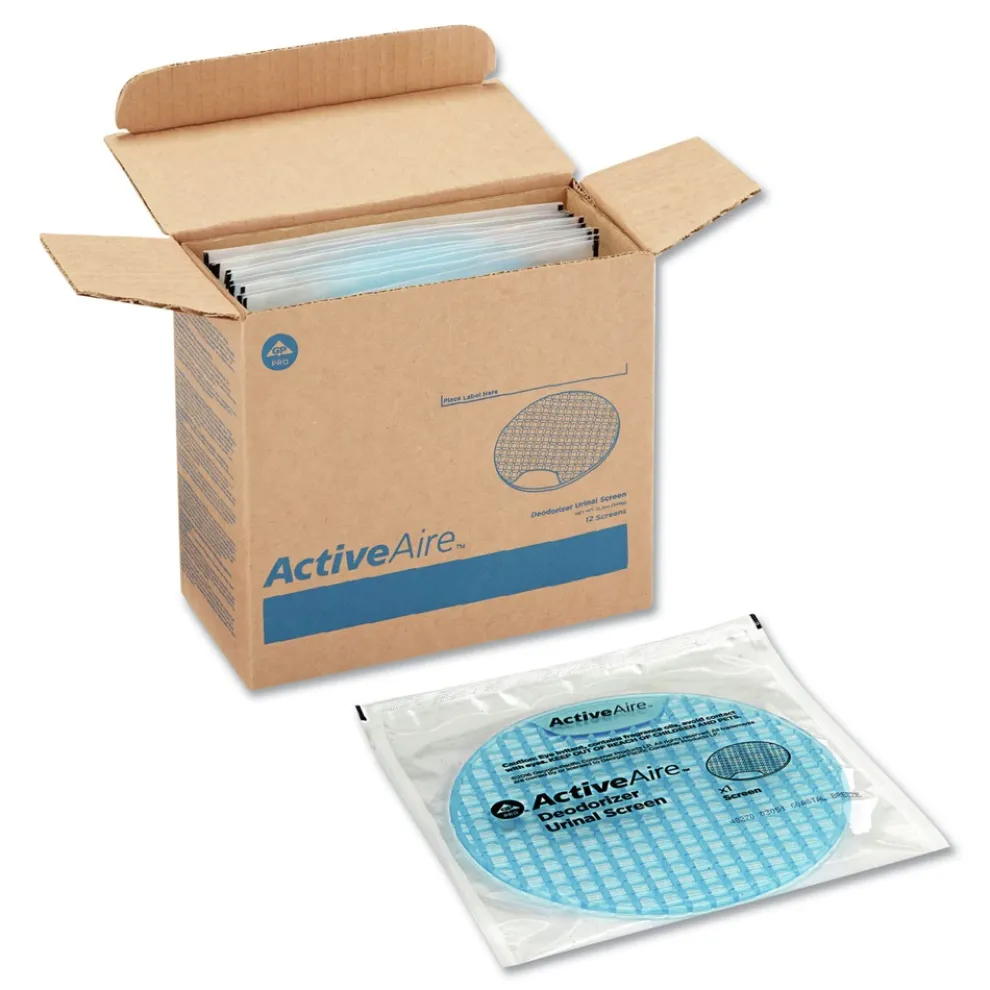 Georgia Pacific Professional ActiveAire Deodorizer Urinal Screen - Coastal Breeze Scent, Blue (12/Carton)