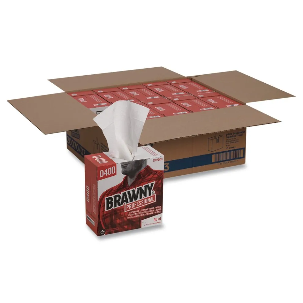 Georgia-Pacific 9.25 in. x 16.3 in. 1-Ply Medium Duty Premium DRC Wipers - Unscented, White (90/Box)