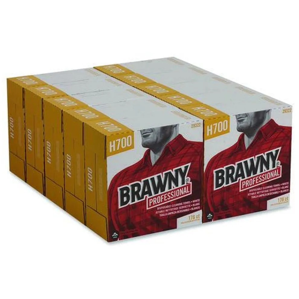 Georgia-Pacific 9 in. x 12.5 in. Heavyweight HEF Disposable Shop Towels - White (176/Box, 10 Boxes/Carton)